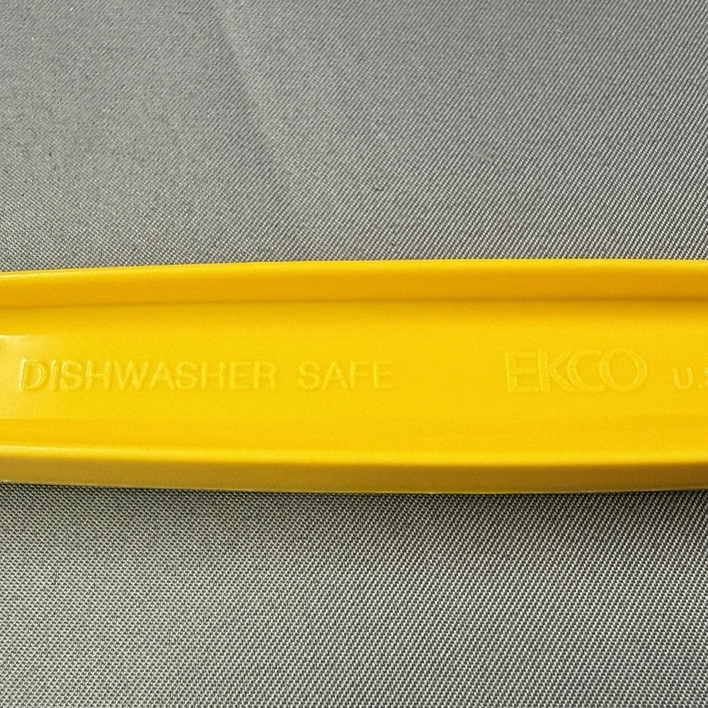 Vintage EKCO Yellow Plastic Serving Spoon Dishwasher Safe USA Retro Kitchen Tool